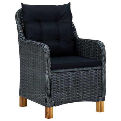 vidaXL Ensemble repas de jardin 5 pcs Gris foncé