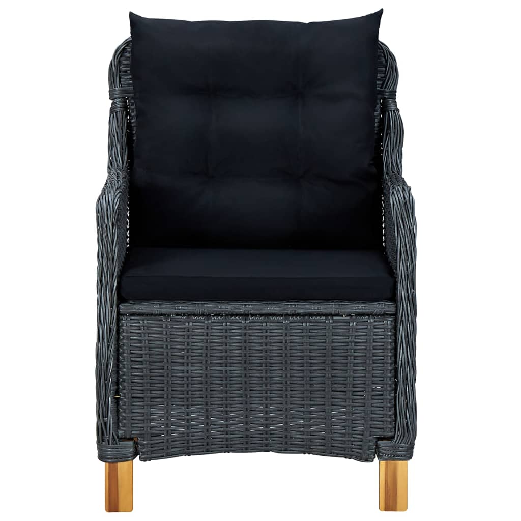 vidaXL Ensemble repas de jardin 5 pcs Gris foncé