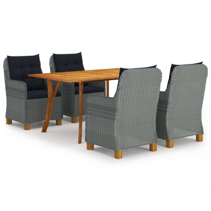 vidaXL Ensemble repas de jardin 5 pcs Gris clair