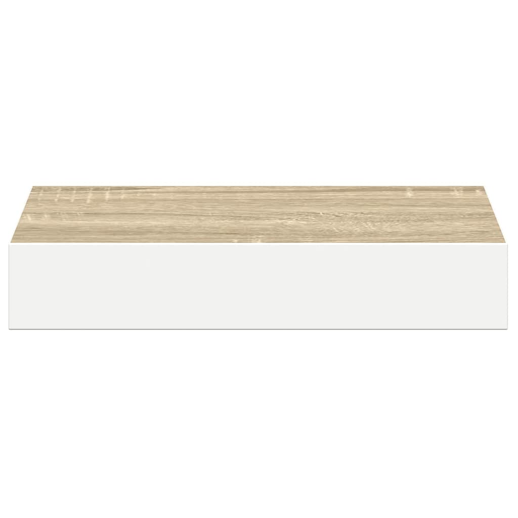 vidaXL Étagère murale aspect chêne et blanc 23x23,5x3,8 cm MDF