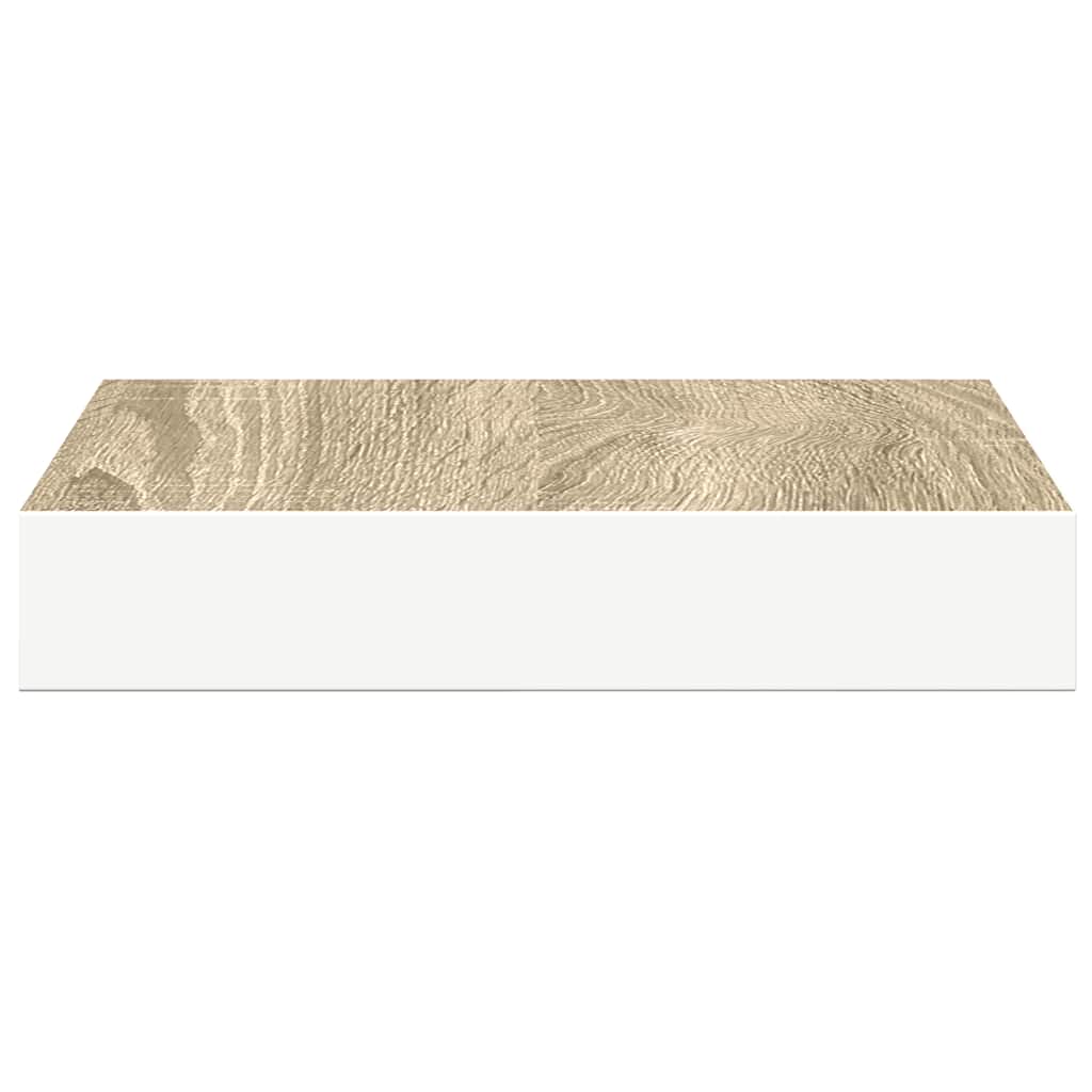 vidaXL Étagère murale aspect chêne et blanc 23x23,5x3,8 cm MDF