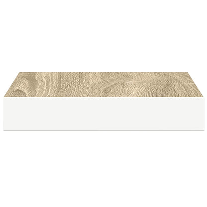vidaXL Étagère murale aspect chêne et blanc 23x23,5x3,8 cm MDF