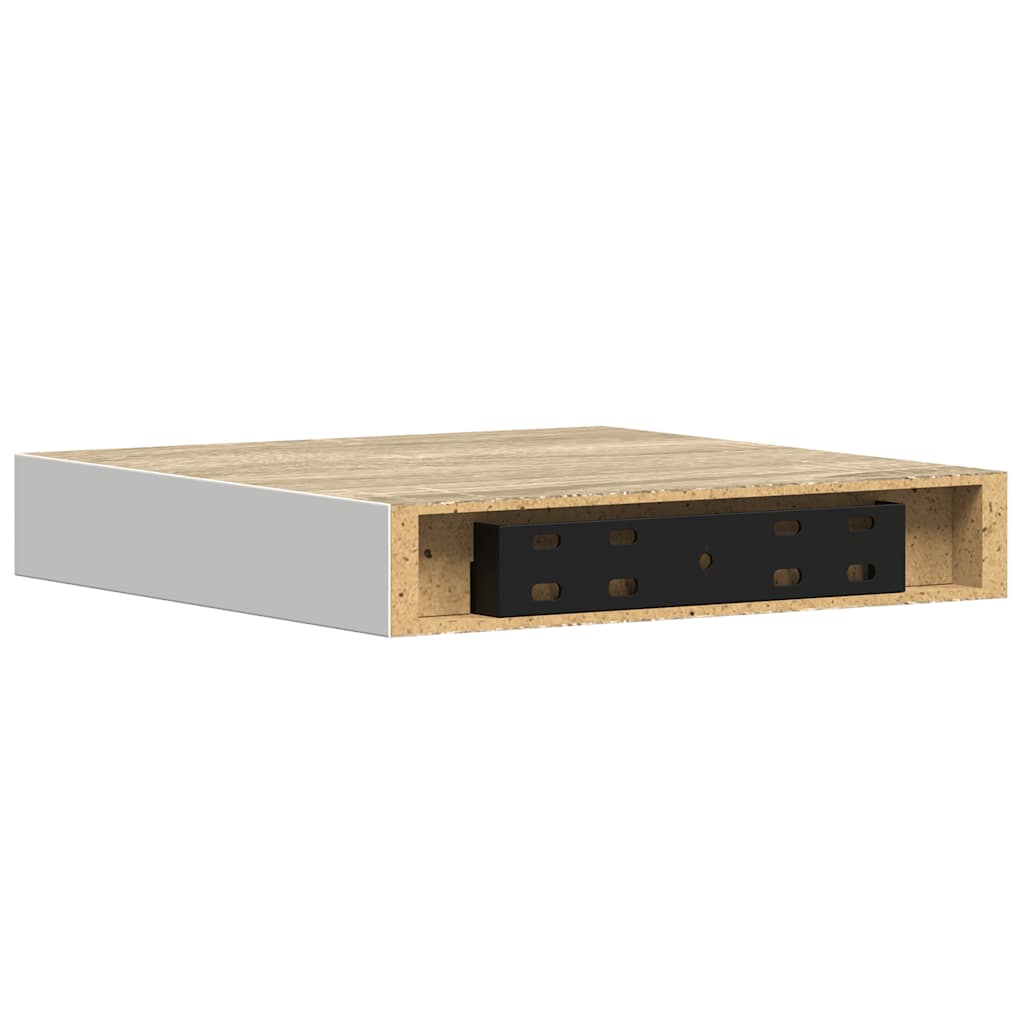 vidaXL Étagère murale aspect chêne et blanc 23x23,5x3,8 cm MDF