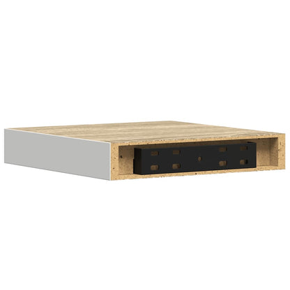 vidaXL Étagère murale aspect chêne et blanc 23x23,5x3,8 cm MDF