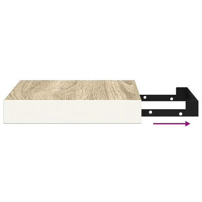 vidaXL Étagère murale aspect chêne et blanc 23x23,5x3,8 cm MDF