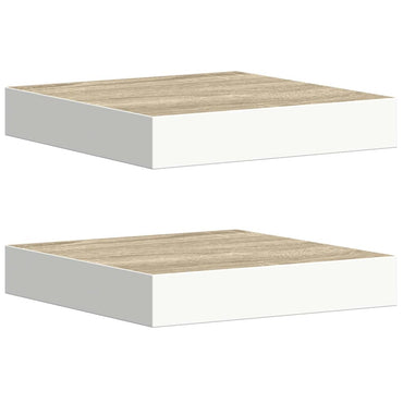 vidaXL Étagères murales flottantes 2 pcs aspect chêne et blanc 23x23,5x3,8 cm MDF