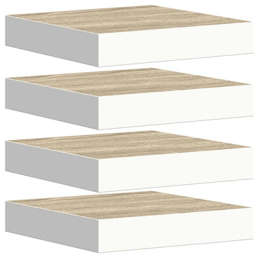 vidaXL Étagères flottantes 4 pcs aspect chêne et blanc 23x23,5x3,8 cm MDF