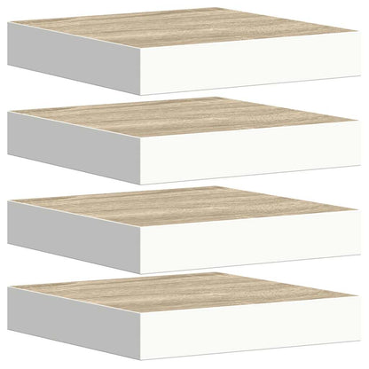 vidaXL Étagères flottantes 4 pcs aspect chêne et blanc 23x23,5x3,8 cm MDF