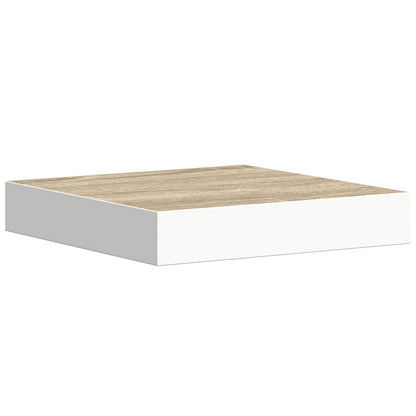 vidaXL Étagères flottantes 4 pcs aspect chêne et blanc 23x23,5x3,8 cm MDF