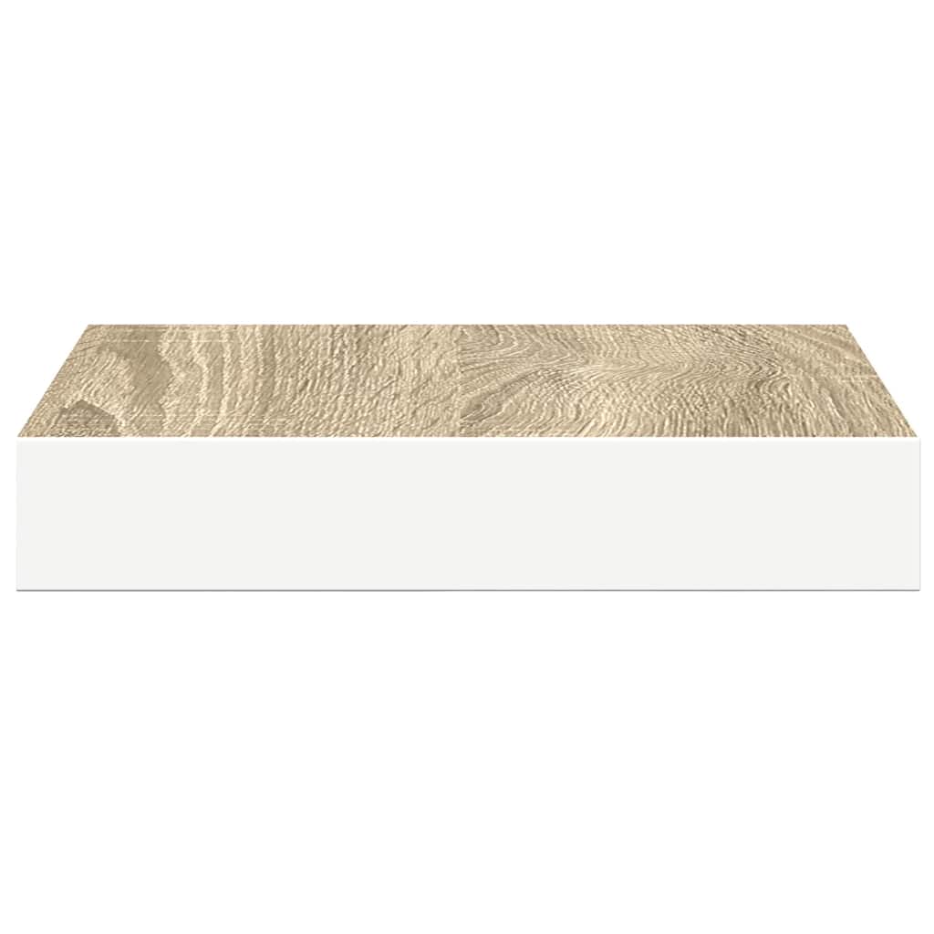 vidaXL Étagères flottantes 4 pcs aspect chêne et blanc 23x23,5x3,8 cm MDF