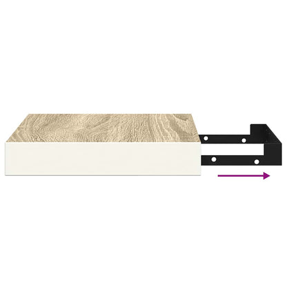 vidaXL Étagères flottantes 4 pcs aspect chêne et blanc 23x23,5x3,8 cm MDF