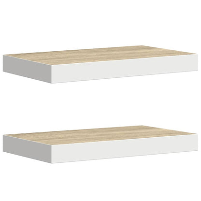 vidaXL Étagères flottantes 2 pcs Aspect Chêne et Blanc 40x23x3,8 cm MDF