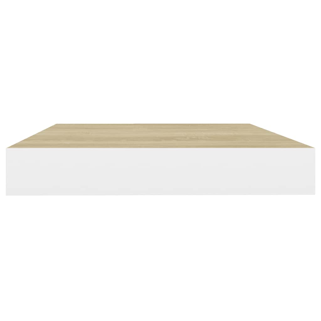 vidaXL Étagères murales flottantes 4 pcs aspect chêne et blanc 40x23x3,8 cm MDF