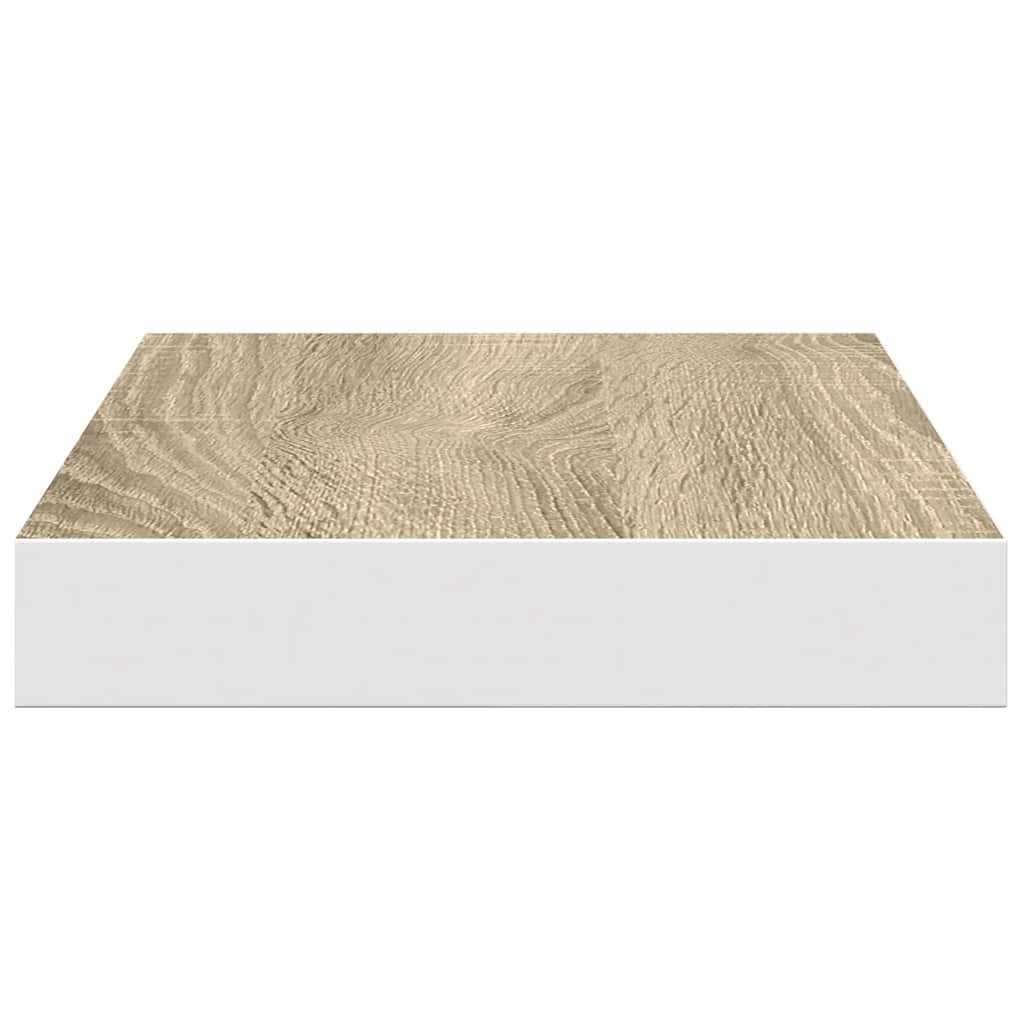 vidaXL Étagères murales flottantes 4 pcs aspect chêne et blanc 40x23x3,8 cm MDF