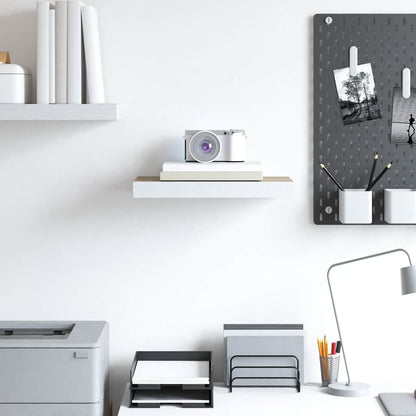 vidaXL Étagère murale aspect chêne et blanc 50x23x3,8 cm MDF
