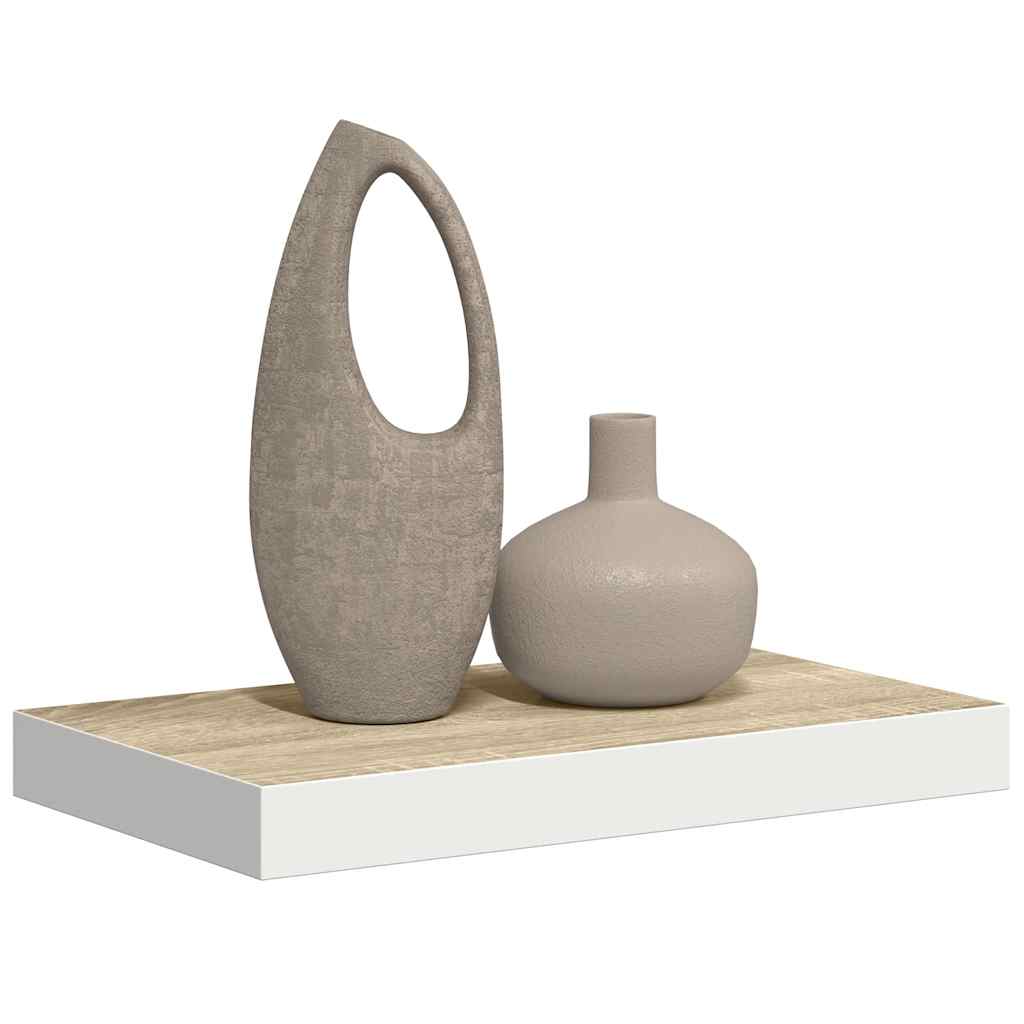 vidaXL Étagère murale aspect chêne et blanc 50x23x3,8 cm MDF