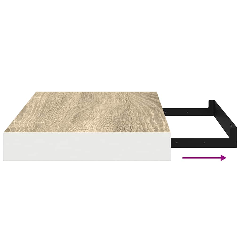 vidaXL Étagère murale aspect chêne et blanc 50x23x3,8 cm MDF