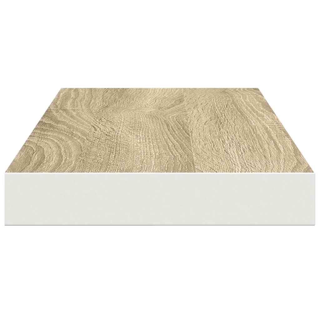 vidaXL Schweberegal Eichen-Optik und Weiß 60x23,5x3,8 cm MDF