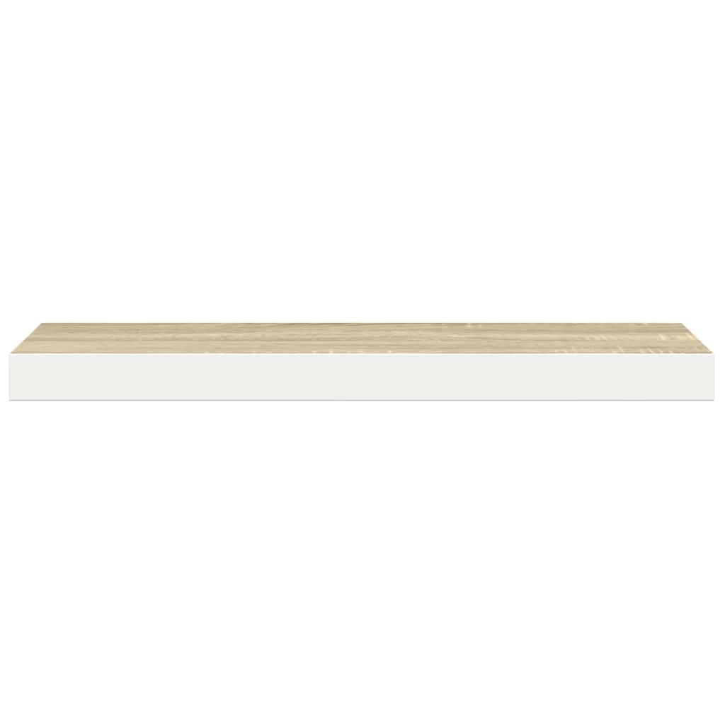 vidaXL Schweberegale 4 Stk. Eichen-Optik und Weiß 60x23,5x3,8 cm MDF