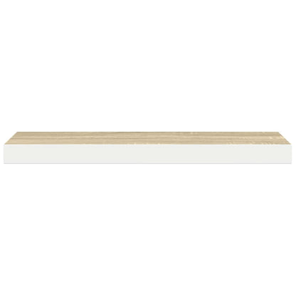 vidaXL Schweberegale 4 Stk. Eichen-Optik und Weiß 60x23,5x3,8 cm MDF