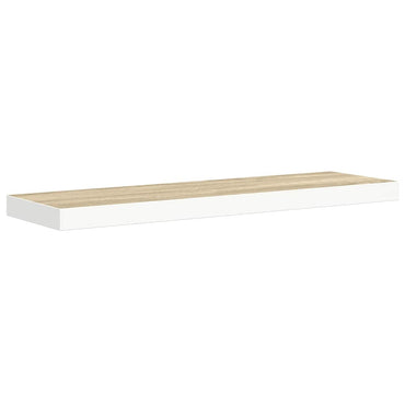 vidaXL Schweberegal Eichen-Optik und Weiß 80x23,5x3,8 cm MDF