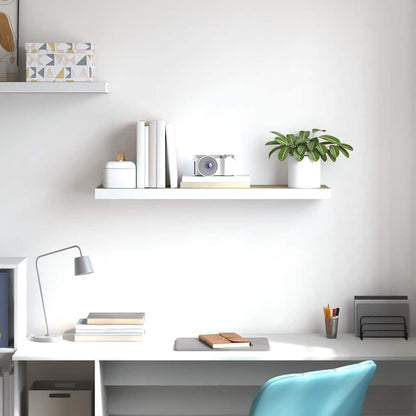vidaXL Schweberegal Eichen-Optik und Weiß 80x23,5x3,8 cm MDF