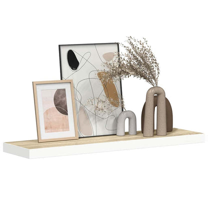 vidaXL Schweberegal Eichen-Optik und Weiß 80x23,5x3,8 cm MDF