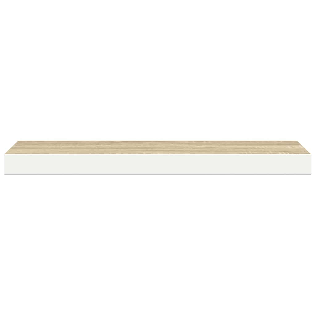 vidaXL Schweberegal Eichen-Optik und Weiß 80x23,5x3,8 cm MDF