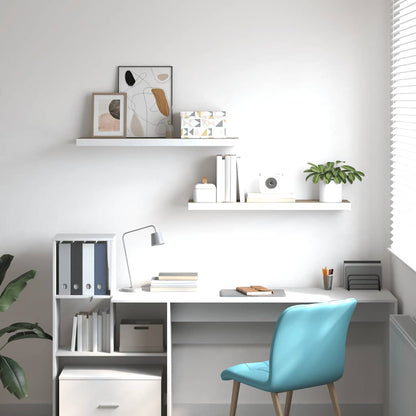 vidaXL Schweberegale 2 Stk. Eichen-Optik und Weiß 80x23,5x3,8 cm MDF