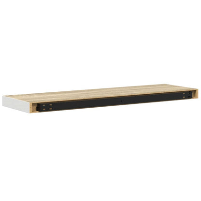 vidaXL Schweberegale 4 Stk. Eichen-Optik und Weiß 80x23,5x3,8 cm MDF
