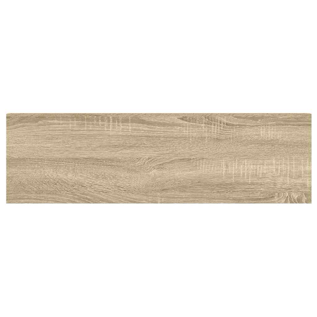 vidaXL Schweberegale 4 Stk. Eichen-Optik und Weiß 80x23,5x3,8 cm MDF