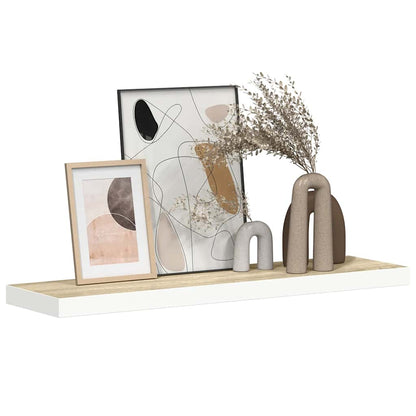 vidaXL Étagère flottante aspect chêne et blanc 90x23,5x3,8 cm MDF
