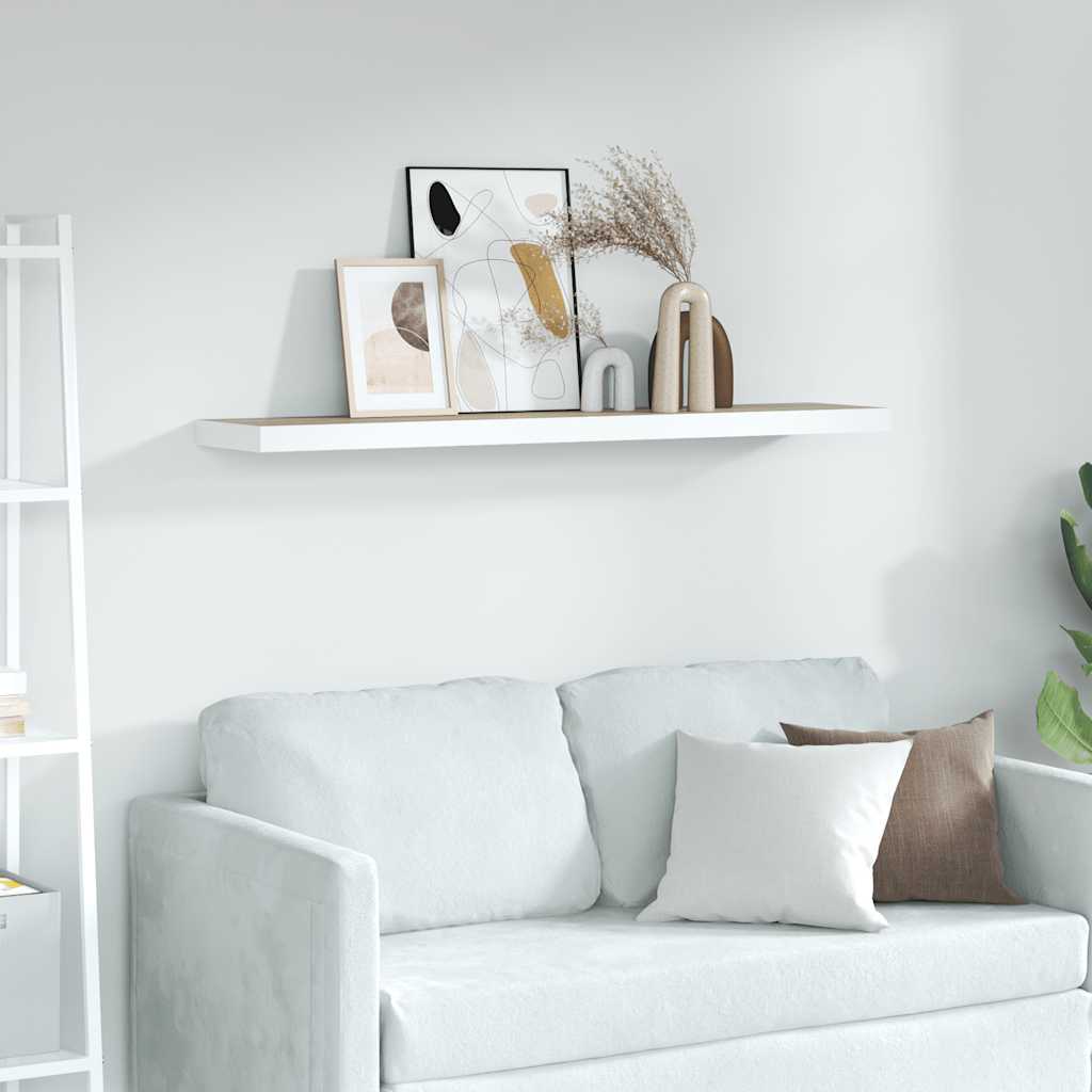 vidaXL Étagère flottante aspect chêne et blanc 90x23,5x3,8 cm MDF