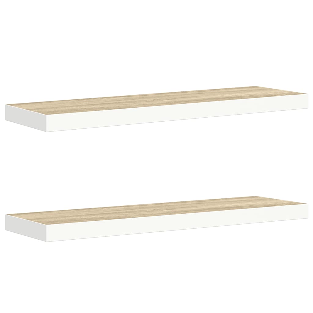 vidaXL Étagères flottantes 2 pcs Chêne et Blanc 90x23,5x3,8 cm MDF