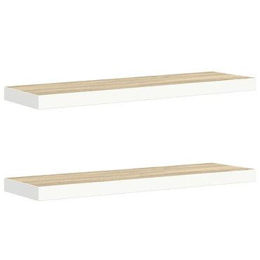 vidaXL Étagères flottantes 2 pcs Chêne et Blanc 90x23,5x3,8 cm MDF