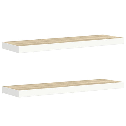 vidaXL Étagères flottantes 2 pcs Chêne et Blanc 90x23,5x3,8 cm MDF
