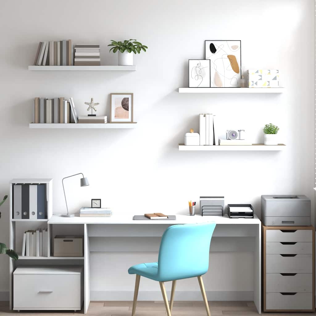 vidaXL Étagères flottantes 4 pcs Chêne et blanc 90x23,5x3,8 cm MDF