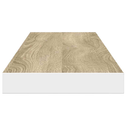 vidaXL Étagère flottante aspect chêne et blanc 120x23,5x3,8 cm MDF