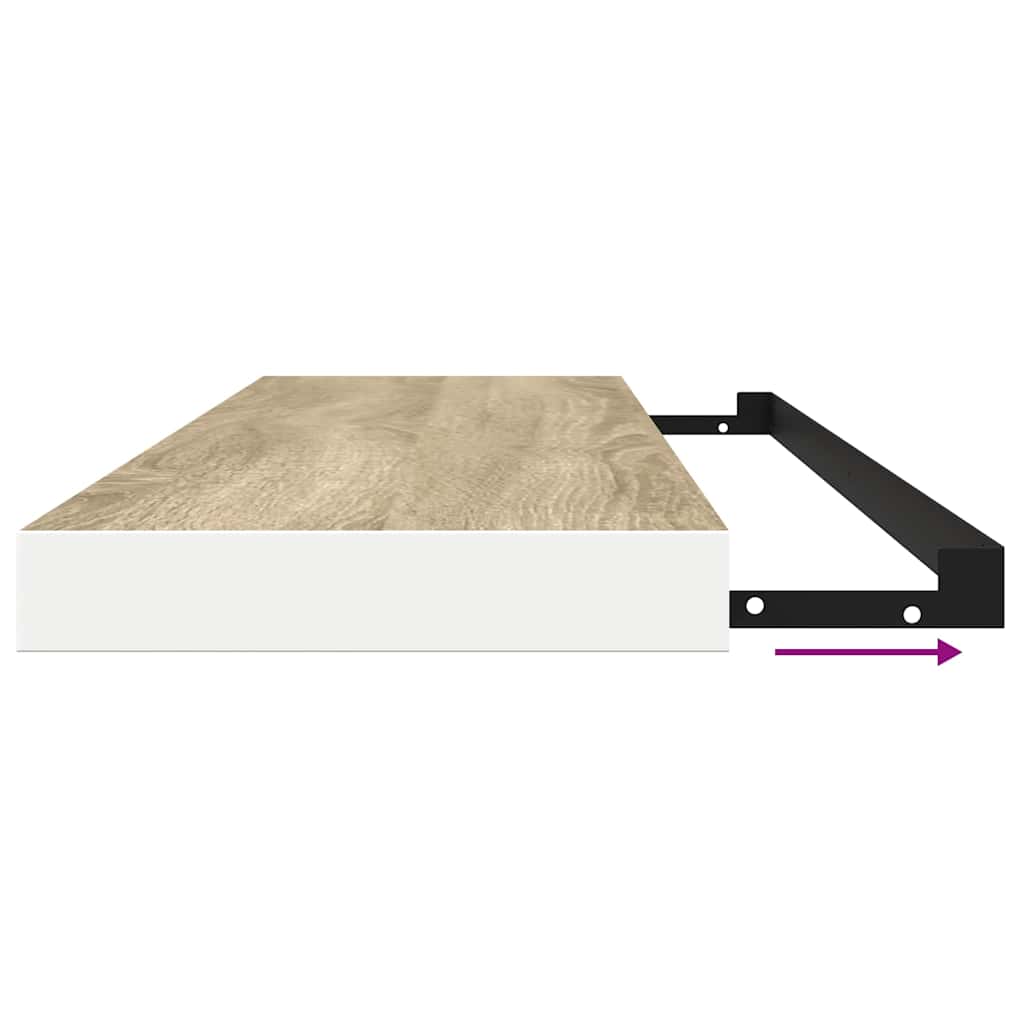 vidaXL Étagère flottante aspect chêne et blanc 120x23,5x3,8 cm MDF