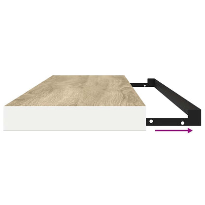 vidaXL Étagère flottante aspect chêne et blanc 120x23,5x3,8 cm MDF