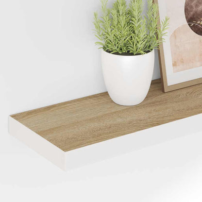vidaXL Étagères murales 2 pcs Aspect chêne et blanc 120x23,5x3,8 cm MDF