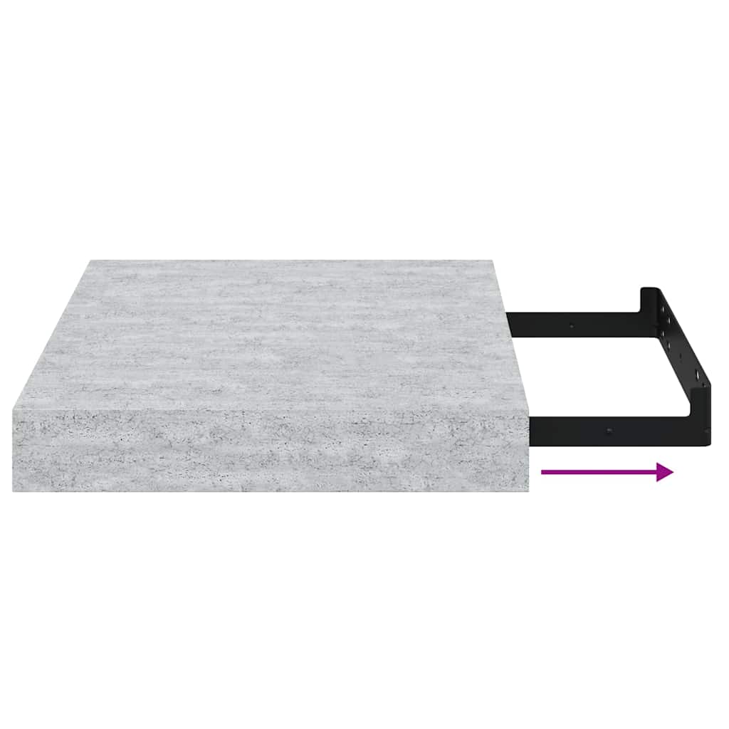 vidaXL Étagère murale gris béton 23 x 23,5 x 3,8 cm MDF