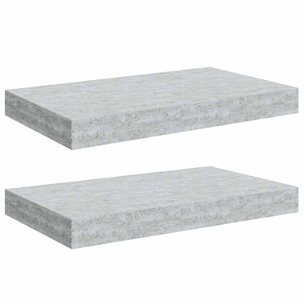 vidaXL Étagères flottantes 2 pcs Gris béton 40x23x3,8 cm MDF