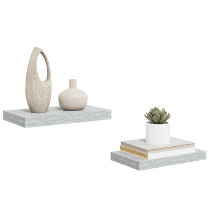 vidaXL Étagères flottantes 2 pcs Gris béton 40x23x3,8 cm MDF