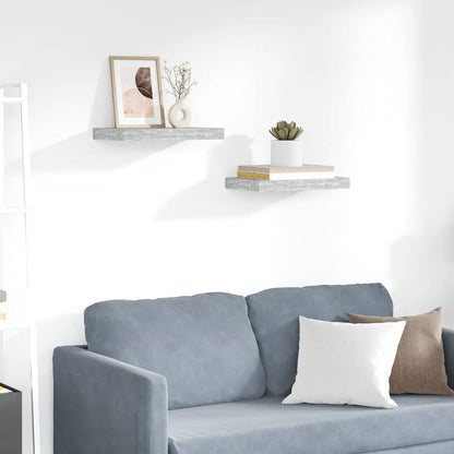 vidaXL Étagères flottantes 2 pcs Gris béton 40x23x3,8 cm MDF