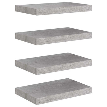 vidaXL Étagères flottantes 4 pcs Gris béton 40x23x3,8 cm MDF