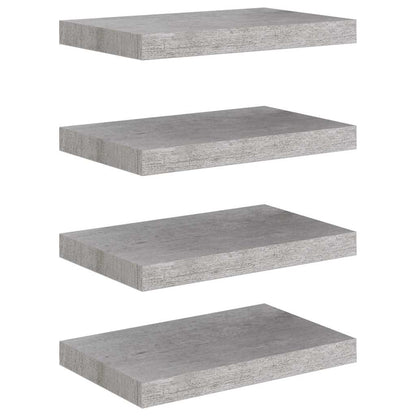 vidaXL Étagères flottantes 4 pcs Gris béton 40x23x3,8 cm MDF