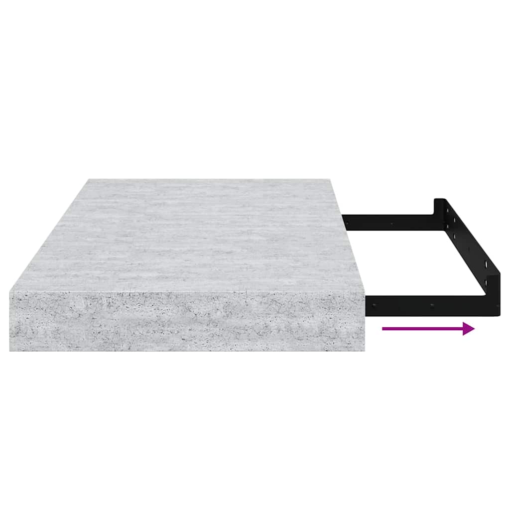 vidaXL Étagères flottantes 4 pcs Gris béton 40x23x3,8 cm MDF