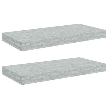 vidaXL Étagères murales flottantes 2 pcs Gris béton 50x23x3,8 cm MDF