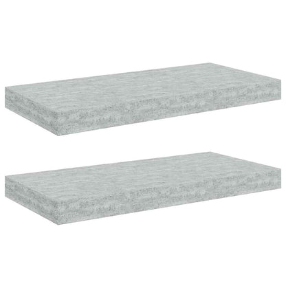 vidaXL Étagères murales flottantes 2 pcs Gris béton 50x23x3,8 cm MDF